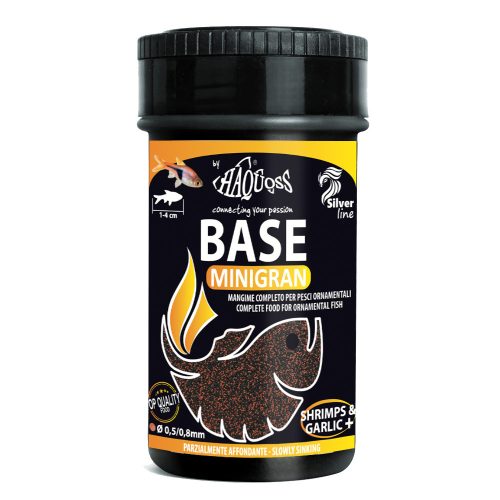 Haquoss | BASE MINIGRAN | Teljes értékű mikroszemcsés, akváriumi haltáp - 100 ml / 50 g