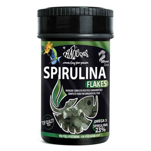 Haquoss | SPIRULINA FLAKES | Teljes értékű spirulina lemezes, akváriumi haltáp - 100 ml / 16 g