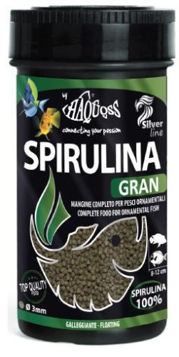 Haquoss | SPIRULINA GRAN GOURMET | Teljes értékű spirulina granulátum, haltáp - 100 ml / 36 g