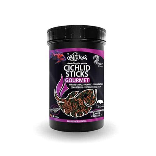 Haquoss | CICHLID STICKS GOURMET | Teljes értékű pellet, sügér táp - 250 ml / 80 g