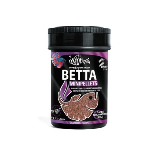 Haquoss | BETTA MINI PELLETS | Teljes értékű mini pellet, Betta/ ragadozó haltáp - 100 ml / 50 g