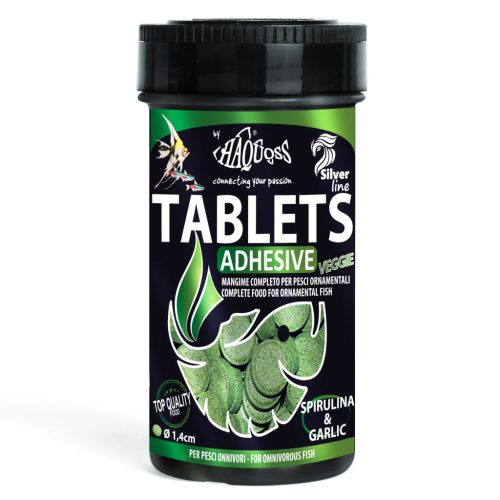 Haquoss | TABLETS ADHESIVE VEGGIE | Öntapadó tabletta, trópusi halakhoz - 100 ml / 54 g