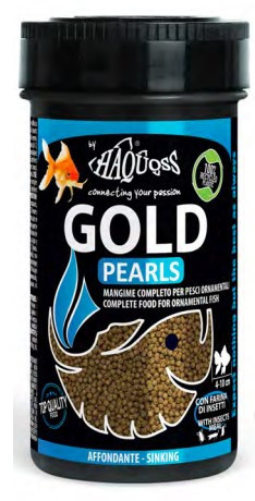 Haquoss | GOLD PEARLS | Teljes értékű granulált, trópusi haltáp - 100 ml / 50 g