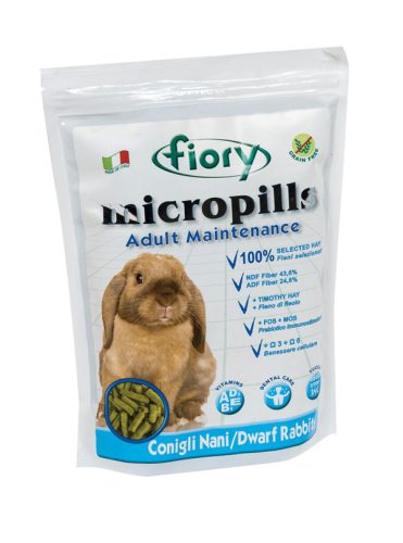 Fiory | Micropills Adult Maintenance (rabbits) | Teljes értékű eledel felnőtt törpenyulak számára - 850 g