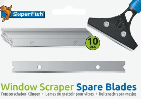 SuperFish | WINDOW SCRAPER BLADES | Ablak kaparó tartalék késekkel - 10X