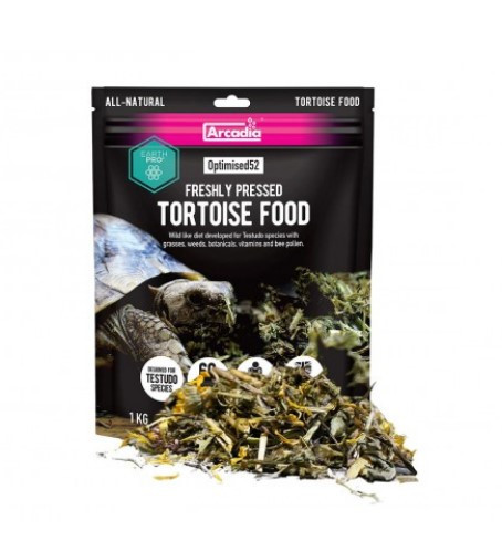 ARCADIA | EARTHPRO OPTIMISED52 TORTOISE FOOD | Frissen sajtolt teknősbéka eledel - 1 Kg