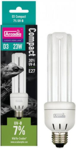 ARCADIA | D3 COMPACT BULB 7% UVB | UVB izzó trópusi esőerdei hüllők számára - 23 WATT